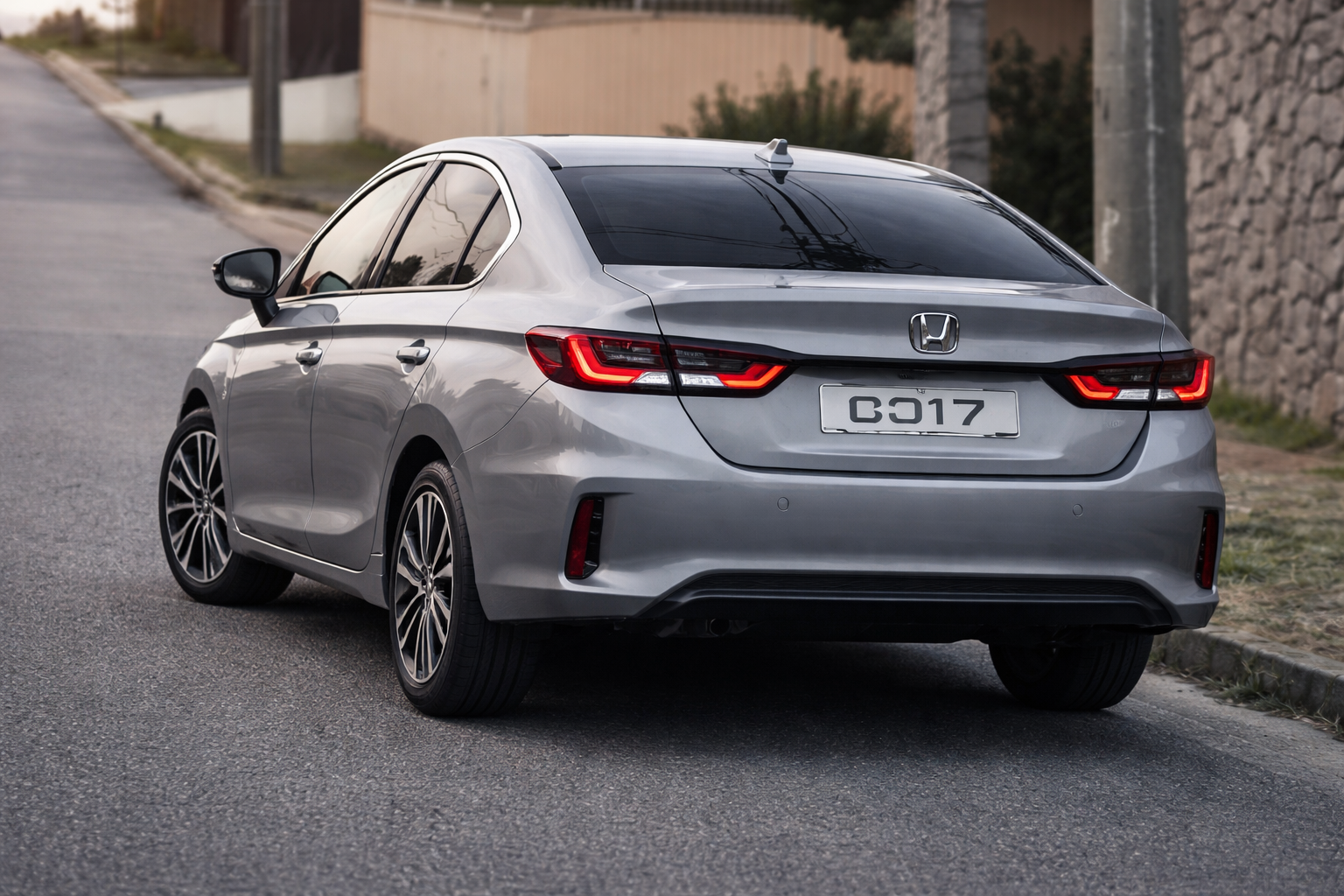 2027 Honda City facelift rear view without camouflage showing LED tail lamps and updated bumper design
